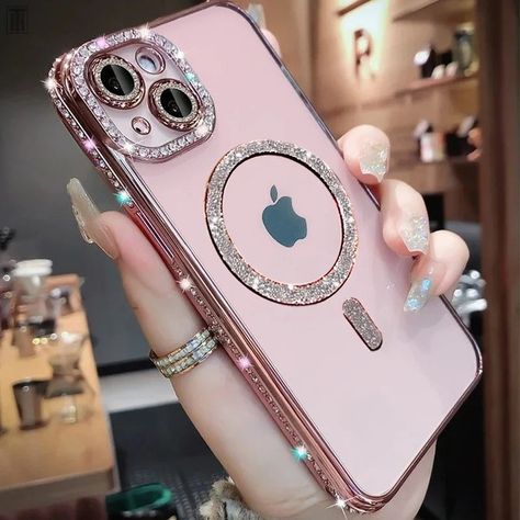 Crystal Phone Case, Mini Accessories, Apple Model, Hanging Rope, Under The Lights, Rhinestone Designs, Diamond Crystal, Phone Covers, Clear Cases