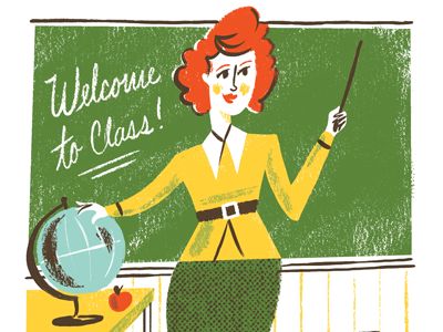 Teacher Character Design, Vintage Character Design, 50s Illustration, Teacher Character, Teacher Illustration, Video Essays, Character Challenge, Welcome To Class, Illustrated Ladies