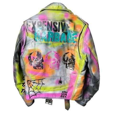 Battle Jacket, Spray Paints, Painted Jeans, Genuine Leather Jackets, Jacket Design, Bob Marley, Spray Paint, Custom Clothes, Diy Clothes