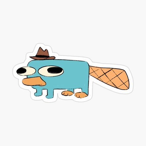 Perry The Platypus Sticker, Perry The Platypus Drawing, Perry The Platypus, Phineas Y Ferb, Platypus, Phineas And Ferb, Funny Tattoos, Cool Stickers, Journal Stickers