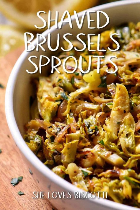 Shaved Brussels Sprouts Recipe, Shredded Brussels Sprouts Recipe, Shaved Brussel Sprouts, Caramelized Shallots, Roasted Sprouts, Sprouts Recipe, Shredded Brussel Sprouts, Roasted Vegetable Recipes, Vegan Side Dishes