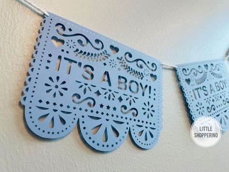 Picado Banner, Papel Picado Banner, Its A Boy Banner, Baby Shower Deco, Note Writing Paper, Its A Boy, Event Stand, Baby Shower Banner, Baby Sprinkle