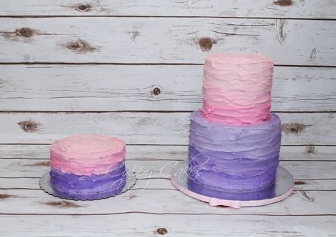 Purple and Pink ombre rustic buttercream cake Pink And Purple Ombre Cake, Rustic Buttercream Cake, Pink And Purple Cake, Pink Ombre Cake, Purple Strawberry, Purple Cakes Birthday, Birthday Boards, Two Tier Cake, Purple Cakes