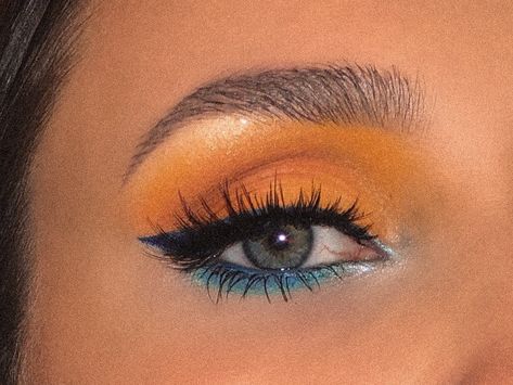 Turquoise Eye Makeup, Guard Makeup, Navy Eyeshadow, Orange And Turquoise, Anklets, Eye Makeup, Turquoise, Orange, Makeup