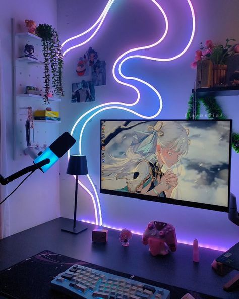 . 🩵🎄 in with the blue theme for December! what do you all think? do you prefer the lighter tones or the darker one? I'm personally leaning more to the lighter pastels this December 🫶🏻 drop a follow for more desk setup, desk inspo, cozy setup, cozy vibes, aesthetic, cozy gamer, purple setup content ✧ check my link in bio for free notion templates and discount codes! @eyloaa_ ⇋♡⇌ @cozy_bear_gamer ⇋♡⇌ @mycozydiaries_ ⇋♡⇌ @cheesekeebs ⇋♡⇌ @lumpystudio ⇋♡⇌ @havenlite ⇋♡⇌ @cozywithsammy ⇋♡⇌ ... Purple Gaming Room Aesthetic, Purple Setup, Cozy Vibes Aesthetic, Cozy Setup, Free Notion Templates, Cozy Gamer, Bears Game, Cozy Desk, Gamer Setup