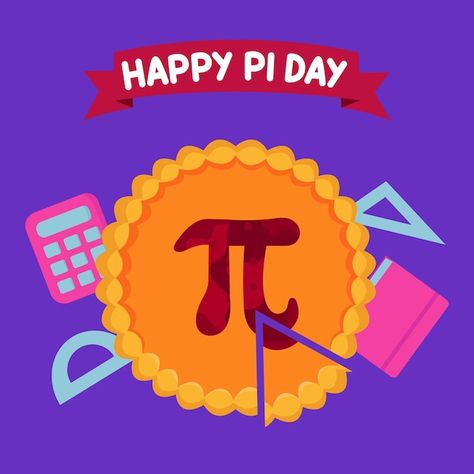 Happy Pi Day, Pi Day, Educational Projects, Flat Illustration, Education Quotes, Illustration Vector, Background Design, Premium Vector, Graphic Resources