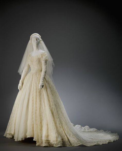 Wedding Ensemble: Dress, Sleeves and Headpiece. 1952 1890s Wedding Dress, 1830 Wedding Dress, 19th Century Wedding Dress, Victorian Lace Wedding Dress With Historical Design, 1870s Wedding Gown, Historical Long Sleeve Wedding Dress, 1880’s Wedding Dress, Historical Cotton Victorian Wedding Dress, Historical Wedding Dresses