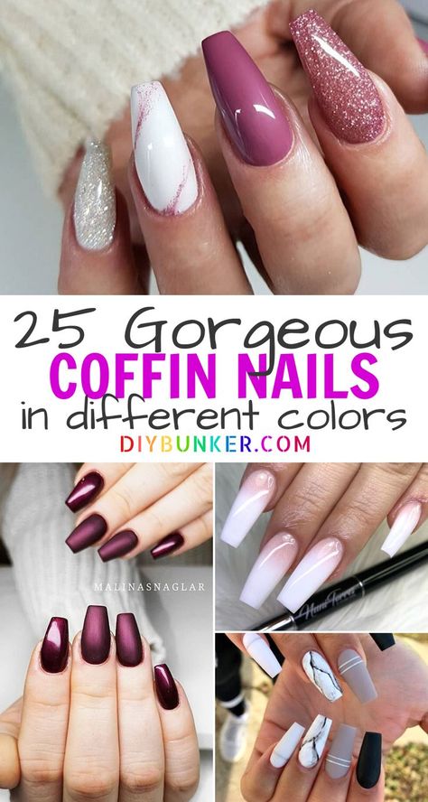 These short and long coffin nails designs are perfect if you're looking to mix things up with your nails! My fave is the classy short french ombre. #nails #beauty #naildesigns Short Coffin Nails Designs, Acrylic Nail Designs Coffin, Coffin Nail Designs, Blue Coffin Nails, Black Coffin Nails, Nail Jewels, Ombre Acrylic Nails, Short Coffin Nails, Ombre Nail Designs