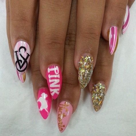 #ϯυиιqυεsoυlϯ Victoria Secret Nails, Secret Nails, Small Nails, Pointed Nails, Nails Salon, Glamorous Nails, Expensive Taste, Get Nails, Cute Nail Art