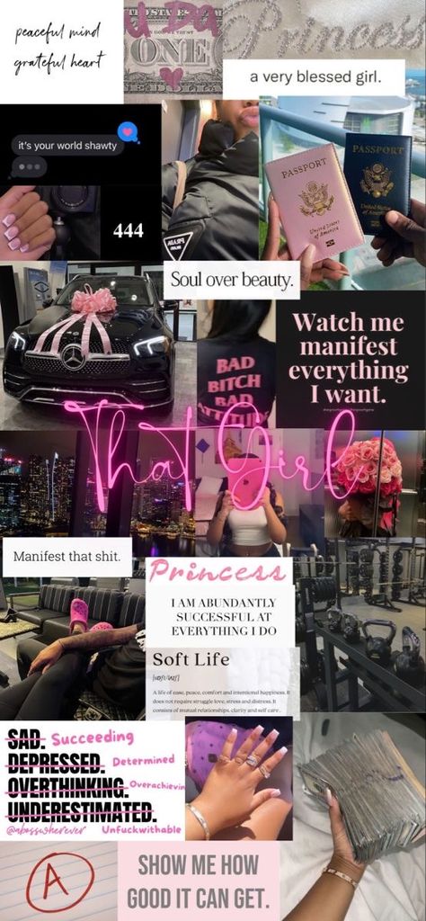 Word Vision Board Examples, Vision Board Homescreen, Pink Vison Boards, Hairstylist Aesthetic Vision Board, Baddie Vision Board, Aesthetic Wallpaper Vision Board, Vision Board Lockscreen, Mood Board 2023, Pink Vision Board