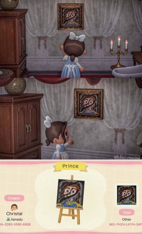 Animal Crossing Phantom Of The Opera, Disney Acnh Designs, Animal Crossing Beauty And The Beast, Acnh Beauty And The Beast, Acnh Cinderella, Acnh Disney Design Codes, Animal Crossing Disney, Disney Acnh, Acnh Castle