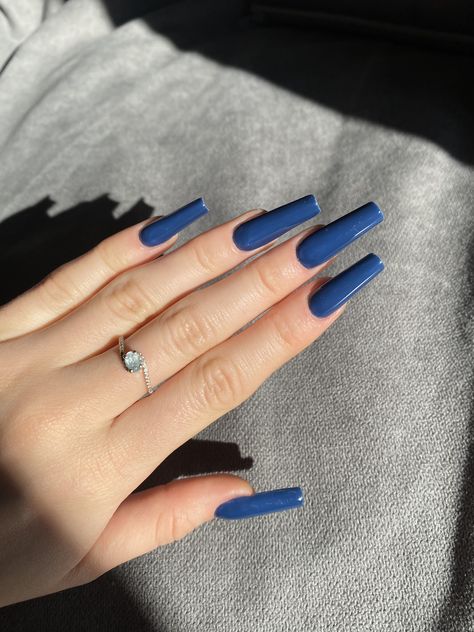 Dark Blue Nails Acrylic Coffin, Long Dark Blue Nails, Dark Blue Nails Acrylic, Blue Nails Acrylic, Nails Acrylic Coffin, Dark Blue Nails, Acrylic Coffin, Fall Nails, Nails Acrylic