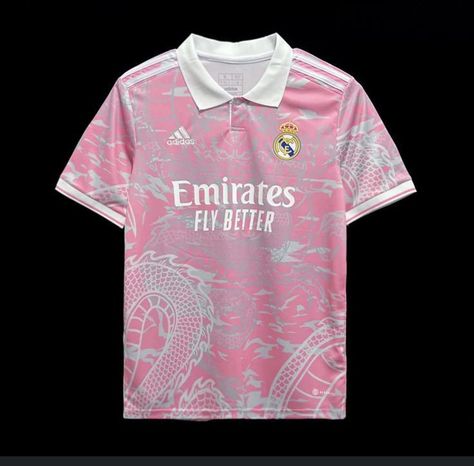 Pink Real Madrid Jersey, Real Madrid Pink Jersey, Madrid Outfits, Real Madrid Jersey, Madrid Jersey, Real Madrid Shirt, Football Clothes, Pink Football, Football Jersey Outfit