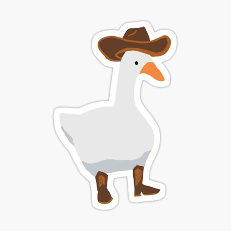 Cowboy Boots Sticker, Duck With Cowboy Hat, Rome Scrapbook, Goose Doodle, Cowboy Stickers, Cowboy Hat Sticker, Cowboy Hat Drawing, Goose Drawing, Duck Stickers