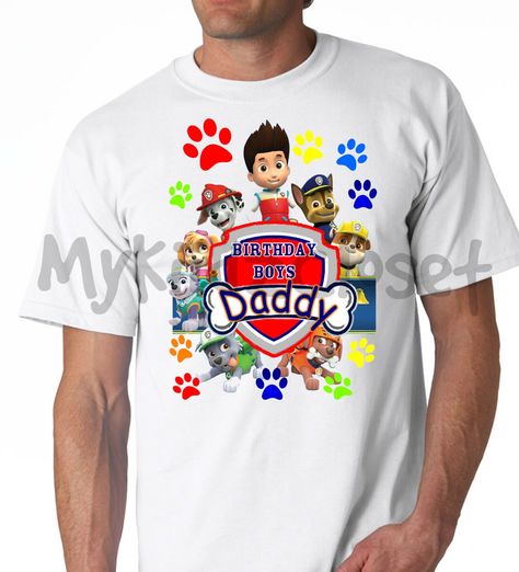 Paw Patrol Dad Birthday Shirt, Daddy of the Birthday Boy Shirt, Paw Patrol Birthday Shirt by MyKiidzCloset on Etsy https://www.etsy.com/listing/234398601/paw-patrol-dad-birthday-shirt-daddy-of Three Birthday, Paw Patrol Birthday Shirt, Fun Tshirt, Birthday Boy Shirt, Ninja Turtle Party, Paw Patrol Birthday Party, Turtle Party, Patrol Party, Paw Patrol Party