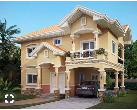 Colonial House Exterior Kerala, Kerala House Balcony Design, Simple House With Balcony, Kerala House Design Modern Double Floor, Small House Front Design Indian Double Floor, 2 Story House, Philippines House Design, Sloping Roof, Modern Bungalow House Design