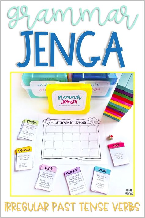 English Grammar Games Activities, Grammar Games High School, Teaching Irregular Verbs, Tenses Games Activities, Grammar Games 4th Grade, Irregular Past Tense Verbs Activities, English Games Teaching, Past Tense Verbs Activities, English Grammar Activities