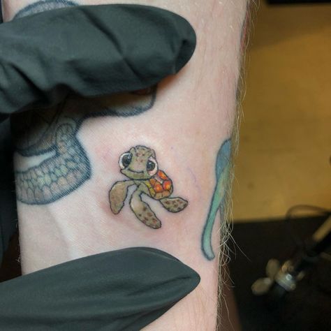 Squirt Tattoo Finding Nemo, Perry The Platypus Tattoo, Nemo Tattoo, Paw Print Tattoo, Small Tattoos, Tattoo Ideas, Give It To Me, Tattoos, On Instagram