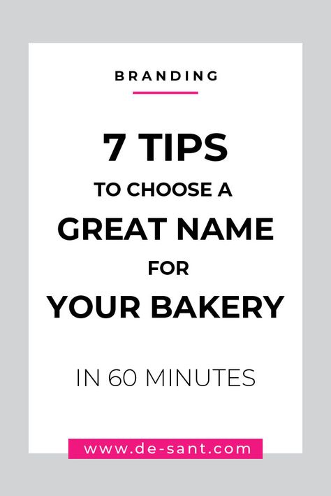 Choose a unique name which can impact your bakery and make your business recognisable. Learn about 7 Tips to choose a great name for your Bakery. Desserts Bread, Bakery Names, Dream Bakery, Being Responsible, Being Your Own Boss, Cake Quotes, Cake Branding, Unusual Names, Bake Cakes