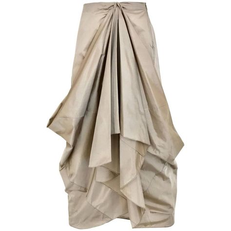 Vintage Giorgio Armani Origami Pleat Silk Skirt Safari Skirt, Unusual Clothes, Draped Skirt, Model Outfits, Sewing Skirts, Fashion Design Clothes, Silk Skirt, Skirts For Sale, Giorgio Armani