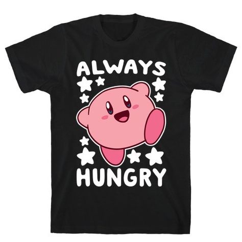 Kirby Shirt, Kirby Design, See You Later Alligator, Always Hungry, My Food, Charcoal Color, Girly Outfits, Kid Tees, Kirby