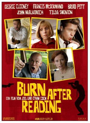 Burn After Reading (Coen brothers) - Pitt, Clooney, McDormand, Malkovich, Swinton, Jenkins, DeMunn Friday Film, Burn After Reading, Film Thriller, Cinema Design, John Malkovich, Movies Worth Watching, I Love Cinema, See Movie, Trainspotting