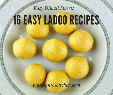 Ladoo (Laddoo) is a circle shaped Indian sweet. There are varieties of ladoo recipes. These laddoos are easy and simple to make at home in just a few mins.   1. Besan Ladoo Roasted besan flour mixed with the ghee, cardamom powder, and powdered sugar for a soft and melt in mouth ladoos. Check out... Read More » Ladoos Recipe, Easy Ladoo Recipe, Recipes Baking Desserts, Easy Indian Sweet Recipes, Laddoo Recipe, Easy Indian Dessert Recipes, Easy Indian Dessert, Ladoo Recipe, Easy Sweets