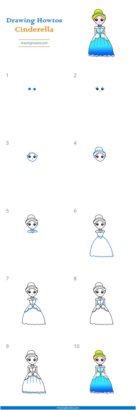 How to Draw Cinderella - Step by Step Easy Drawing Guides - Drawing Howtos Anime Sherlock Holmes, How To Draw Cinderella, Draw Cinderella, Cinderella Drawing, Easy Drawing Guides, Drawing Guides, Directed Drawing, Sharpie Markers, Cinderella Shoes