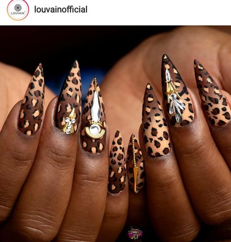 Nail Design Cheetah Print, Fall Animal Print Nails, Lepord Nails Designs, Brown Leopard Nails, Leopard Print Nails Fall, Colorful Cheetah Print Nails, Fall Leopard Nails, Jan Nails, Gold Leopard Nails