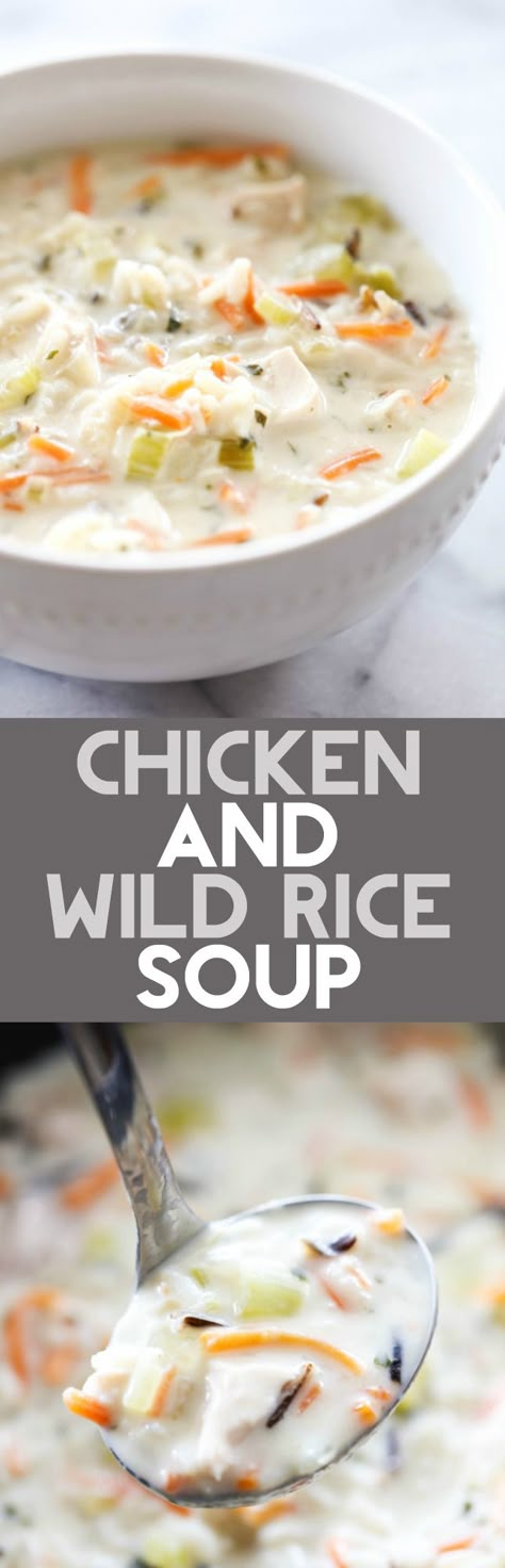 This Chicken and Wild Rice Soup is a quick and easy meal jam packed with yummy ingredients and flavor! It is sure to become an instant new family favorite! Creamy Chicken And Wild Rice, Rice Stew, Chicken And Wild Rice Soup, Wild Rice Soup Recipes, Chicken Wild Rice, Chicken Wild Rice Soup, Rice Soup Recipes, Chicken And Wild Rice, Wild Rice Soup