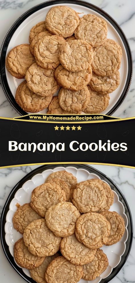 These soft and chewy Banana Cookies are made with ripe bananas, oats, and a touch of cinnamon. Perfect for a quick snack or healthy treat. Ingredients: 2 ripe bananas, mashed 1 cup oats 1/4 cup brown sugar 1 tsp cinnamon A naturally sweet cookie that’s simple, wholesome, and delicious Dessert With 1 Banana, Banana Easy Dessert, Ways To Use Up Bananas, Chewy Banana Cookies, Ripe Banana Cookie Recipes, Best Banana Cookies, Recipes Using Ripe Bananas Simple, Banana Sugar Cookies, Two Ripe Bananas Recipes