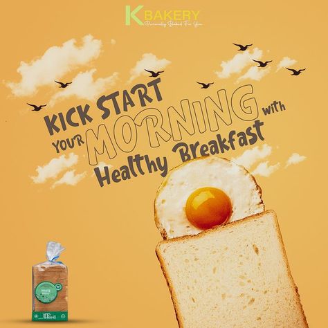 Egg Advertising Design, Egg Creative Ads, Breakfast Creative Ads, Bread Ads Creative, Breakfast Social Media Post, Bread Social Media Design, Food Creative Social Media Post, Bakery Social Media Design, King Bread