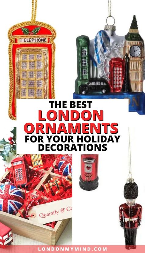 Ready to trim your tree with a little bit of London? Here are the best London ornaments this year to decorate for the holiday season! London Ornaments, London Bucket List, Travel Guide London, London Trip, Things To Do In London, Visit London, London Travel, Travel Itinerary, Places To Travel