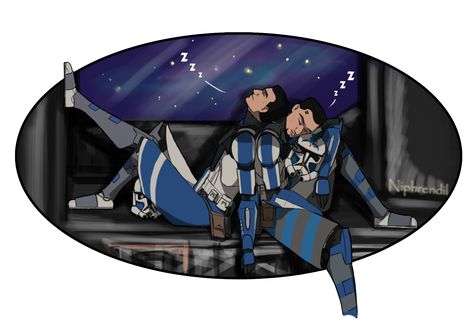 Echo and Fives. It's been a long, hard day. Even ARCs get tired! Echo And Fives, Republic Commando, Clone Wars Art, Star Wars The Clone Wars, Star Wars Trooper, Clone Troopers, Star Wars Jokes, Star Wars 2, The Clone Wars