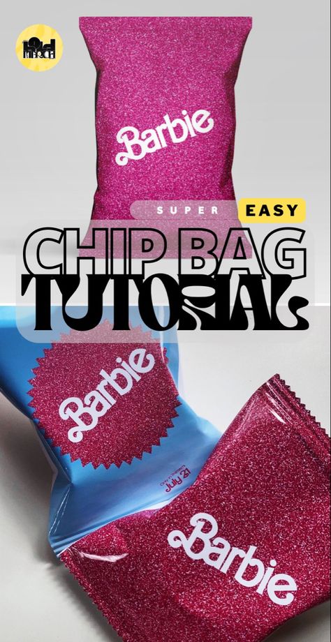 Barbie selfie generator custom chip bags / crisp packets. Barbie movie theme Diy Chip Bags, Barbie Goodie Bag Ideas, Barbie Candy Bags, Barbie Chip Bag Template, How To Make Custom Chip Bags, Barbie Chip Bag, Party Favor Chip Bags, Princess Chip Bags, Custom Chip Bags