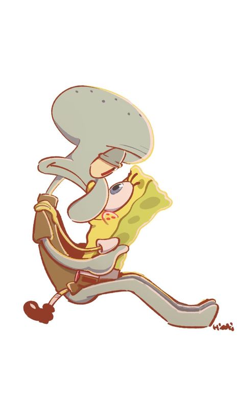 Squidbob Fanart, Sponge Bob X Squidward Fanart, Spongebob Fanart, Spongebob Squidward, Krusty Krab, Spongebob Funny, Sponge Bob, Kung Fu Panda, Mood Humor