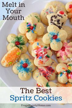 Easy Spritz Cookie Recipe, Christmas Rosettes, Best Spritz Cookie Recipe, Chocolate Spritz Cookies, Butter Spritz Cookies, Cookie Press Recipes, Christmas Spritz Cookies, Spritz Cookie, Spritz Cookie Recipe