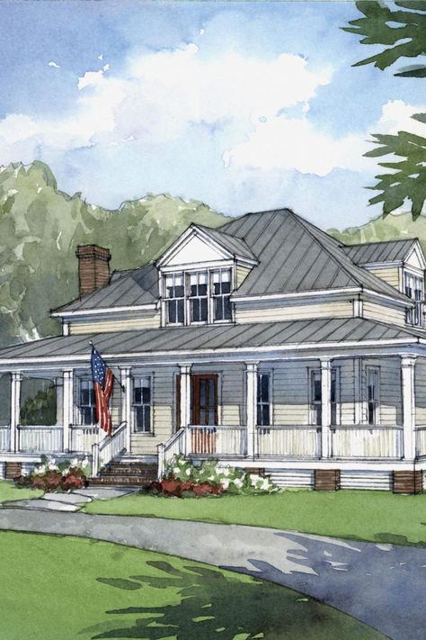 Southern Home With Wrap Around Porch, Wrap Around Porch Plans, Farmhouse Plans With Wrap Around Porch, House Plans With Wrap Around Porch, Farmhouse Layout Floor Plans, Wrap Around Porch Farmhouse, Wrap Around Porch House Plans, Southern Farmhouse Plans, Front Porch House Plans