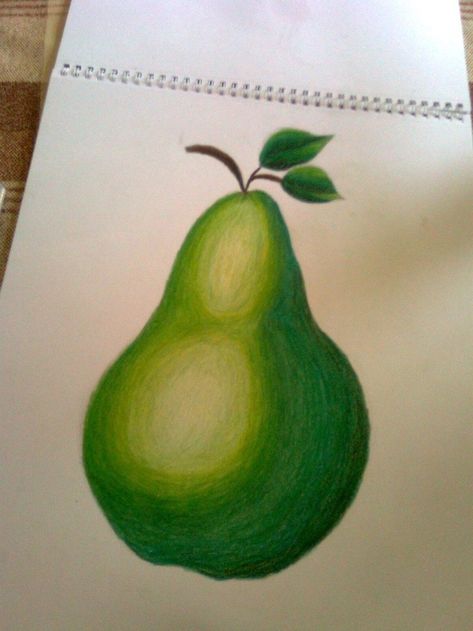 Pear Drawing Pencil, Fruit Drawings, Pear Drawing, Pear Painting, Colored Pencil Artwork Ideas, Male Character Design, Fruit Sketch, Fruit Art Drawings, Pear Art