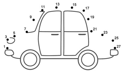 car worksheets | Car - Connect the Dots (count by 2's, starting at 1) Dot To Dot Printables, Transportation Preschool, Dots Free, Dot Worksheets, Kindergarten Skills, Printable Preschool Worksheets, Dot To Dot, Number Worksheets, The Dot