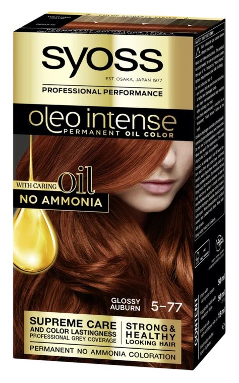 Syoss Hair Color, Color Formulas, Hair Color Caramel, Hair Color Formulas, Oil Color, Gray Coverage, Color Chocolate, Hair Fibers, Auburn