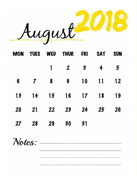 August 2018 Calendar Printable Desk And Table, Calendar August, Calendar Word, Watercolor Calendar, Printable Calendar 2020, Excel Calendar, August Calendar, Editable Calendar, Blank Templates