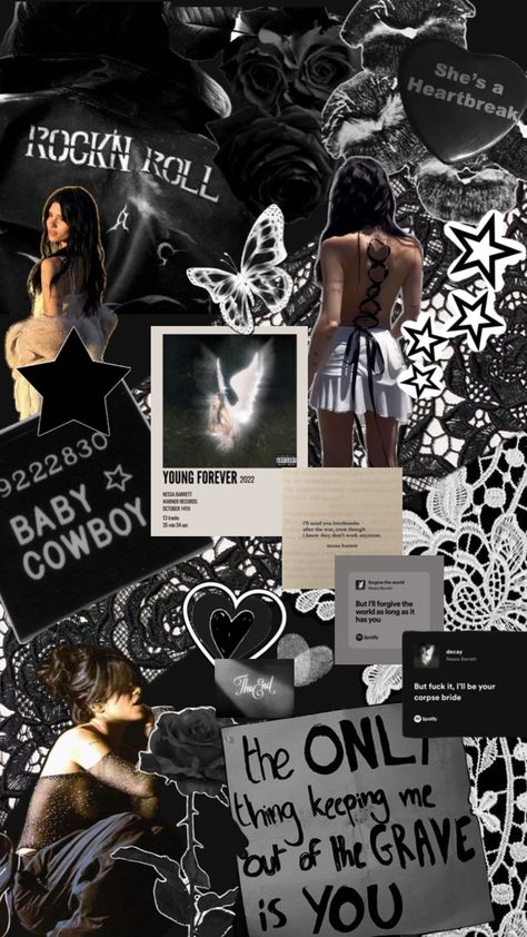 Nessa Barrett black aesthetic wallpaper Nessa Barrett Wallpaper, Nessa Barrett Aesthetic, Punk Chic, Future Wallpaper, Music Poster Ideas, Nessa Barrett, Dark Feminine Aesthetic, Baby Cowboy, Corpse Bride