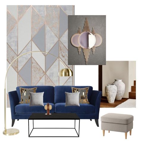 Eclectic Boho Living Room, Blue Sofas Living Room, Blue And Rose Gold, Glam Living Room Decor, Living Room Plan, Glam Living Room, Modern Bedroom Interior, Living Room Update, Living Room Design Decor