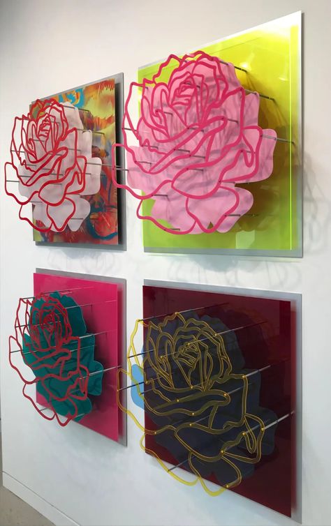 Glass Roses, Acrylic Sculpture, Layered Art, Glass Rose, Buy Wall Art, 3d Wall Art, Acrylic Wall Art, Abstract Sculpture, Op Art