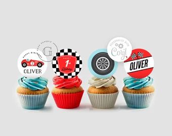 Two fast birthday decoration | Etsy Second Birthday Cupcakes, Race Car Cupcake Toppers, Car Cupcakes, Boy Baby Shower Food, Cars Cupcakes, Cupcake Toppers Template, Cars Birthday Party, First Birthday Cupcakes, Cupcake Photos