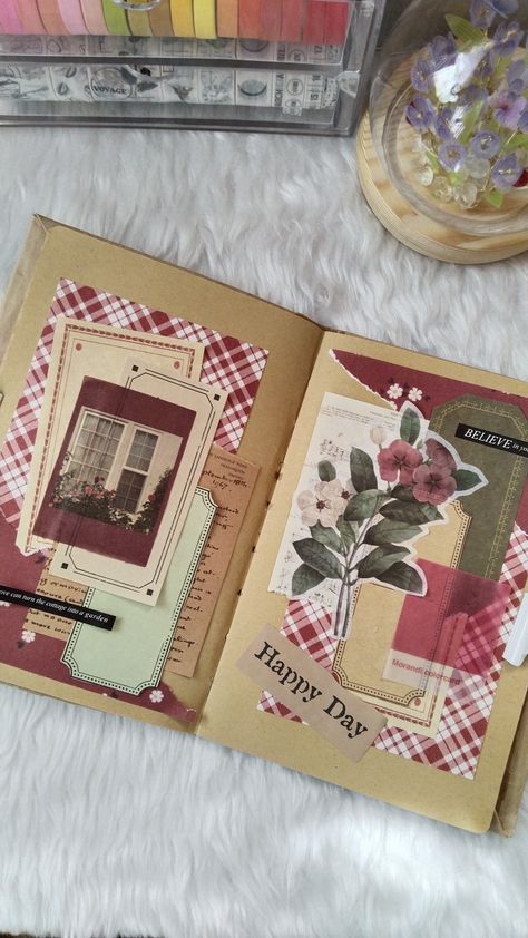 Scrapbook Journal Aesthetic Pictures, Scrapbook Red Theme, Red Scrapbook Ideas, Red Theme Journal, Scrapbook Theme Ideas, Journaling Ideas Aesthetic, Scrapbook Journal Ideas, Red Journal, Scrapbook Themes