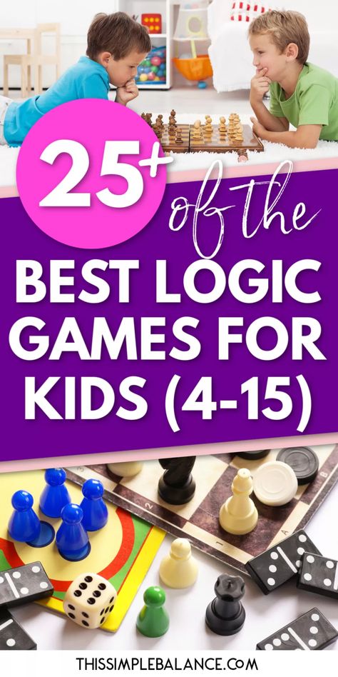 25+ Best Logic Board Games for Kids: help your kids develop perseverance, critical thinking and reasoning skills! #homeschool Game Schooling, Logic Games For Kids, Summertime Activities, Thinking Games, Educational Board Games, Kids Help, Game Based Learning, Logic Games, Reasoning Skills