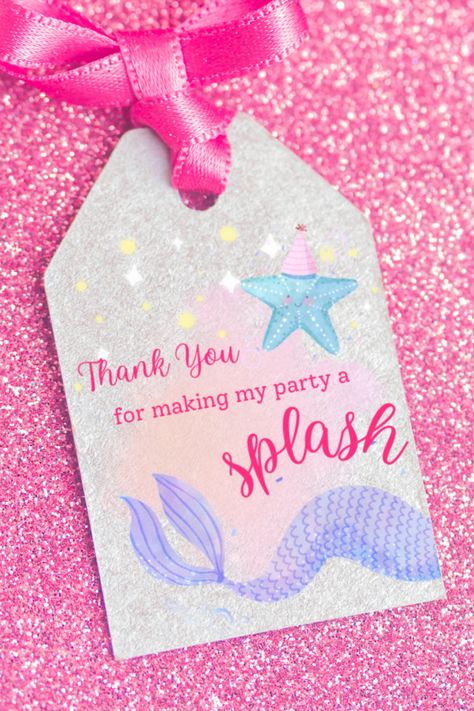 Mermaid Loot Bag Ideas, First Birthday Girl Mermaid, Mermaid Giveaways, Mermaid Birthday Party Return Gifts, Mermaid Theme Return Gift Ideas, Return Favours, Mermaid Loot Bag Printable, Mermaid Party Favor Tags, Mermaid Favor