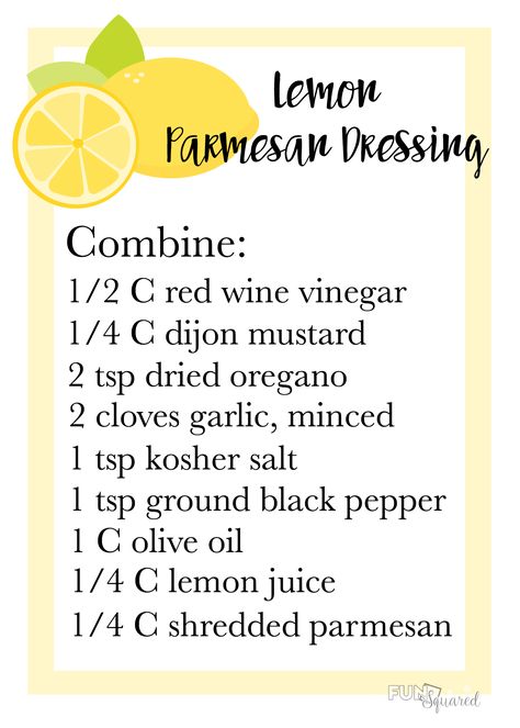 Lemon Parmesan Dressing, Parmesan Dressing Recipe, Healthy Dressing Recipes, Salad Dressing Recipes Healthy, Resep Salad, Salad Dressing Recipes Homemade, Summer Bridal Showers, Marinade Sauce, Homemade Salads